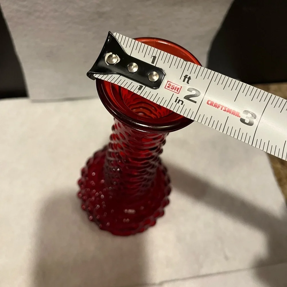 Vintage E. O. Brody Red Hobnail Bud Vase - Picture 7 of 12